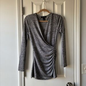 White House Black Market Heathered Gray Top